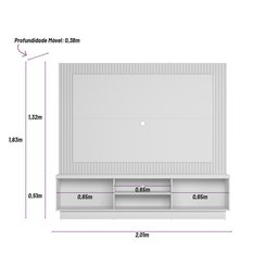 Estante Home Maringá para TV 70'' Nature/Petra - Linea - 4