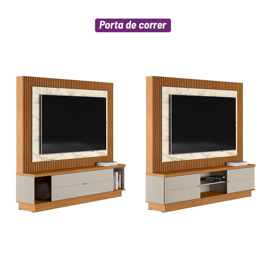 Estante Home Maringá para TV 70'' Nature/Petra - Linea - 6