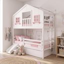 Ver imagem 2 de Treliche Casinha Dos Sonhos com Varanda Kit Escorregador e Grade Proteção Madeira Maciça Branco
