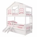Ver imagem 3 de Treliche Casinha Dos Sonhos com Varanda Kit Escorregador e Grade Proteção Madeira Maciça Branco