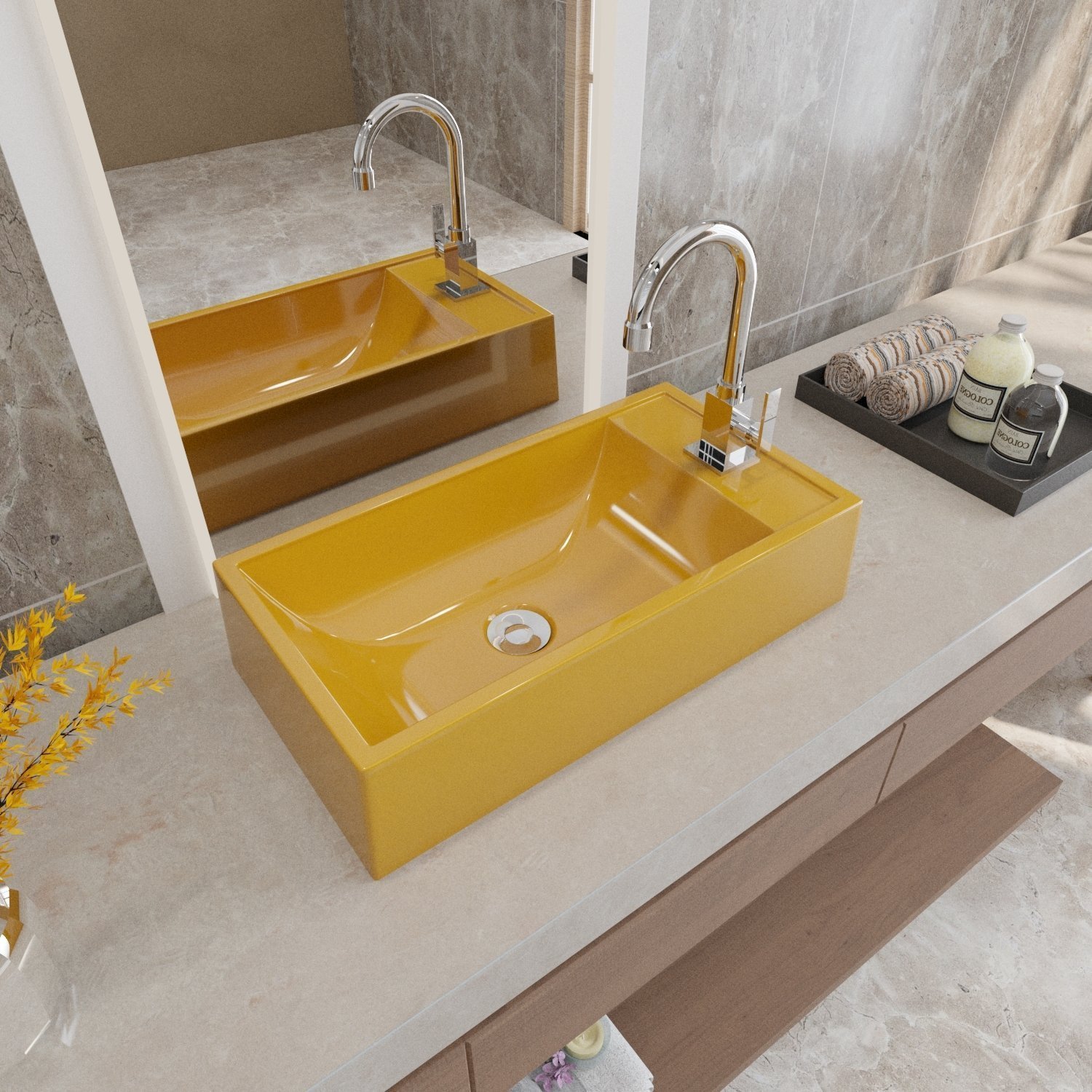 Kit Cuba Rl545 Roma com Torneira Luxo e Válvula Botão com Sifão e Flexível - 10