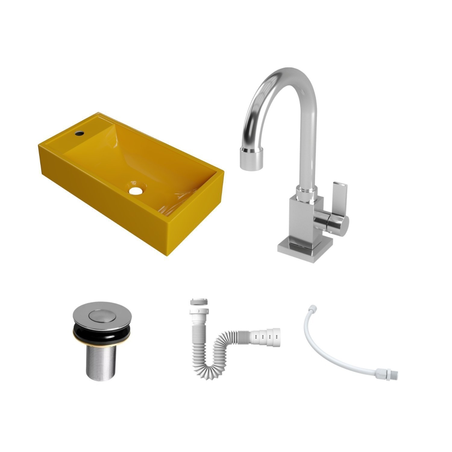 Kit Cuba Rl545 Roma com Torneira Luxo e Válvula Botão com Sifão e Flexível - 2