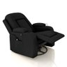 Poltrona do Papai Reclinável Massagem e Aquecimento Giratório Balanço 2 Porta Copos Gambon Pu Preto - 6