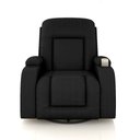 Ver imagem 4 de Poltrona do Papai Reclinável Massagem e Aquecimento Giratório Balanço 2 Porta Copos Gambon Pu Preto