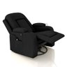 Poltrona do Papai Reclinável Massagem e Aquecimento Giratório Balanço 2 Porta Copos Gambon Pu Preto - 7
