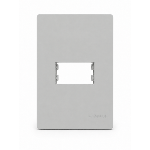 Placa com Suporte 4x2 1 Posto Infiniti Plus Níquel Margirius Cor:Níquel