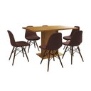 Ver imagem 6 de Mesa Jantar Londres Retangular Canela 137x90cm 6 Cadeiras Estofadas Caramelo Madeira