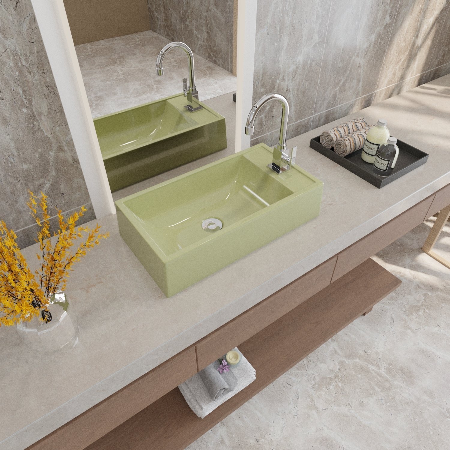 Kit Cuba Rl545 Roma com Torneira Luxo e Válvula Botão com Sifão e Flexível - 1