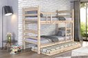 Ver imagem 1 de Treliche Beliche Reta com Cama Auxiliar Madeira Maciça sem Pintura