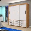 Ver imagem 2 de Armareo Roupeiro Anjos 3 Portas S/espelho Central 9 Gavetas S/pe Carioca Moveis Cinamomo/off White