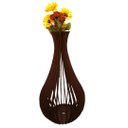 Ver imagem 1 de Vaso de Chão Decorativo Grande Gotas de Orvalho Mdf:preto/60x30cm