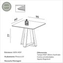 Ver imagem 3 de Mesa de Jantar Quadadra 4 Lugares 90CMX 90cm Base em X 100% MDF Carvalho Rose
