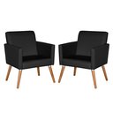 Ver imagem 2 de Kit 2 Poltronas Corino Escritório Consultório, Sala, Recepção:corino Preto