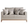 Sofá 2 Lugares Beny Base de Madeira Linho Cotton Cru Rr Decor - 1