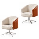 Ver imagem 2 de Kit 2 Poltronas Giratórias Linho Premium Base Alumínio Juliana