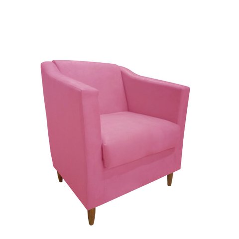Poltrona Titânio Suede Rosa