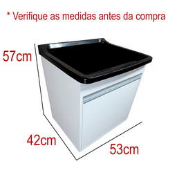 Tanque de Lavar Roupa Pequeno 34l Gabinete Mdf de Parede Suspenso - 2
