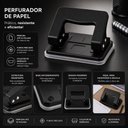 Ver imagem 5 de Perfurador de Papel 2 Furos Yeet Profissional 6mm Ate 10 Folhas Escritorio Escolar