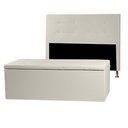 Ver imagem 1 de Kit Cabeceira e Calçadeira Baú King 1,95m Berlim Corano - Pallazio Branco