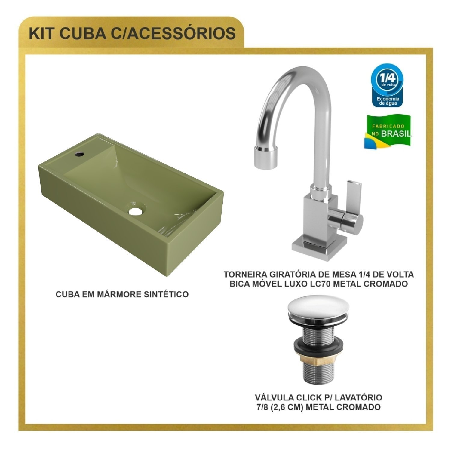Kit Cuba Rl545 Roma com Torneira Luxo e Válvula Click - 7