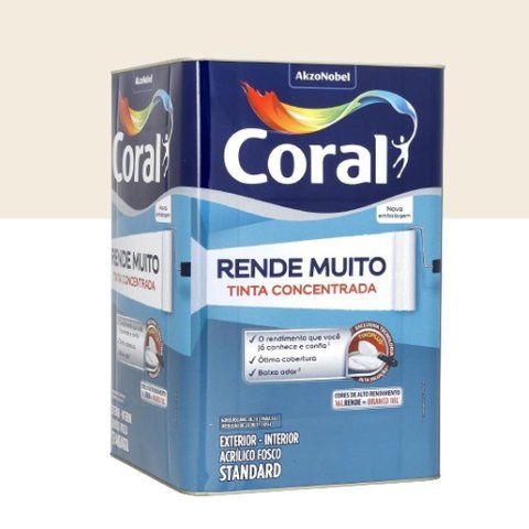 Tinta Acrílica Fosca Rende Muito Branco 18l - Coral