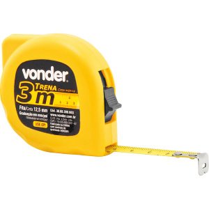 Trena aço 3mx12,5mm curta econômica - Vonder