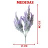 6 Ramos Plantas Lavanda Roxo Artificiais com 35 Folhas 40cm - 2