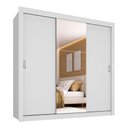 Ver imagem 2 de Guarda-roupa Casal Multimóveis Barcelona 3 Portas de Correr com Espelho Cr35402 Branco