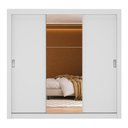Ver imagem 3 de Guarda-roupa Casal Multimóveis Barcelona 3 Portas de Correr com Espelho Cr35402 Branco