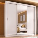 Ver imagem 1 de Guarda-roupa Casal Multimóveis Barcelona 3 Portas de Correr com Espelho Cr35402 Branco