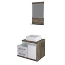 Ver imagem 2 de Conjunto Balcão C-cuba Q32 e Espelheira Legno 651 Branco Chess C-carvalho Branco Chess C-carvalho