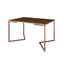 Ver imagem 1 de Mesa Jantar Industrial Retangular 137x90cm Amêndoa Base Cobre V