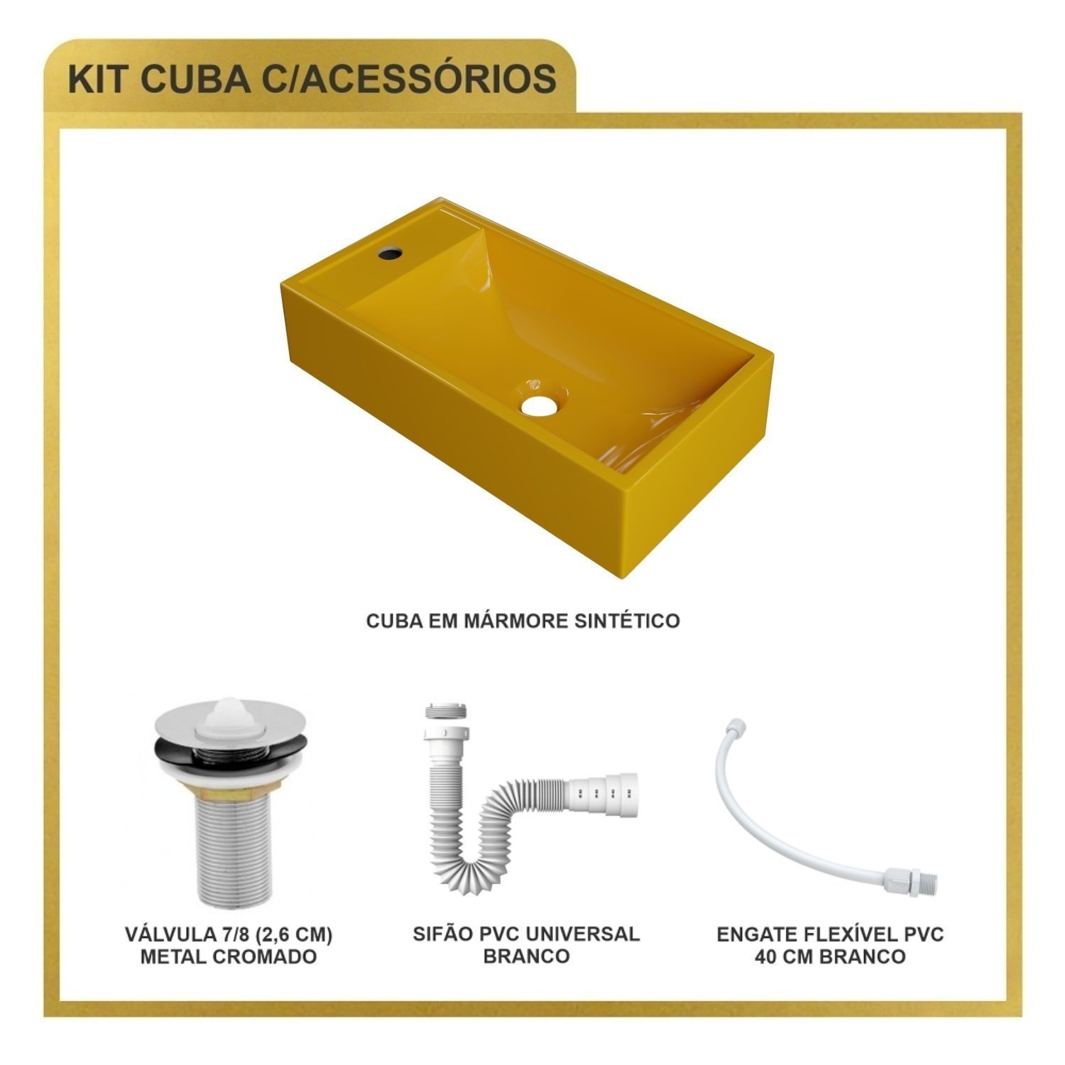 Kit Cuba Rl545 Roma com Válvula Metal e Sifão com Flexível - 8