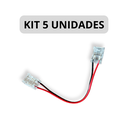 Ver imagem 1 de Kit 5 Conector Emenda Fita Led 10mm Rabicho Duplo 12v 24v 110v 220v