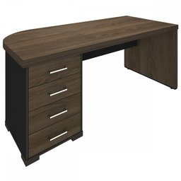 Mesa para Escritório 4 Gavetas Charuto/preto 006107 - Artany Móveis - 2