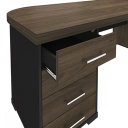 Mesa para Escritório 4 Gavetas Charuto/preto 006107 - Artany Móveis - 3
