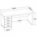 Ver imagem 4 de Mesa para Escritório 4 Gavetas Charuto/preto 006107 - Artany Móveis
