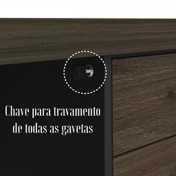 Mesa para Escritório 4 Gavetas Charuto/preto 006107 - Artany Móveis - 6