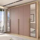 Ver imagem 4 de Guarda-roupa Casal Severo Gold 6 Portas 6 Gavetas com Espelho Capuccino/terracota - Panorama Móveis