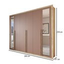 Ver imagem 3 de Guarda-roupa Casal Severo Gold 6 Portas 6 Gavetas com Espelho Capuccino/terracota - Panorama Móveis