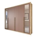 Ver imagem 1 de Guarda-roupa Casal Severo Gold 6 Portas 6 Gavetas com Espelho Capuccino/terracota - Panorama Móveis