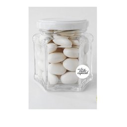 Jogo 6 Potes Vidro Sextavado com Tampa Metal 150ml - 4 Jogo 6 Potes Vidro Sextavado com Tampa Metal 150ml - 4