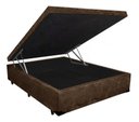 Ver imagem 2 de Cama Box Baú Casal Green Marrom Suede + Colchão Espuma D33 138x188x10