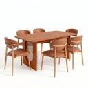 Ver imagem 3 de Conjunto de Jantar com Mesa Tali 180cm e 6 Cadeiras Ema CabeCasa MadeiraOriginals Marrom