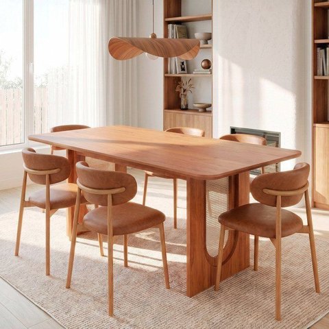 Conjunto de Jantar com Mesa Tali 180cm e 6 Cadeiras Ema CabeCasa MadeiraOriginals Marrom