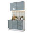 Ver imagem 4 de Armário de Cozinha Compacta 120 cm Branco/Cinza Lux Madesa 01