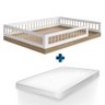 Cama Infantojuvenil de Chão Casal com Colchão Aveiro Oak Branco Fada Completa Móveis - 2