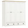 Guarda Roupa Madeira Maciça 4 Portas Rústico Boho Campestre:branco - 6