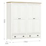 Guarda Roupa Madeira Maciça 4 Portas Rústico Boho Campestre:branco - 5