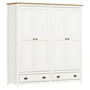 Ver imagem 6 de Guarda Roupa Madeira Maciça 4 Portas Rústico Boho Campestre:Branco